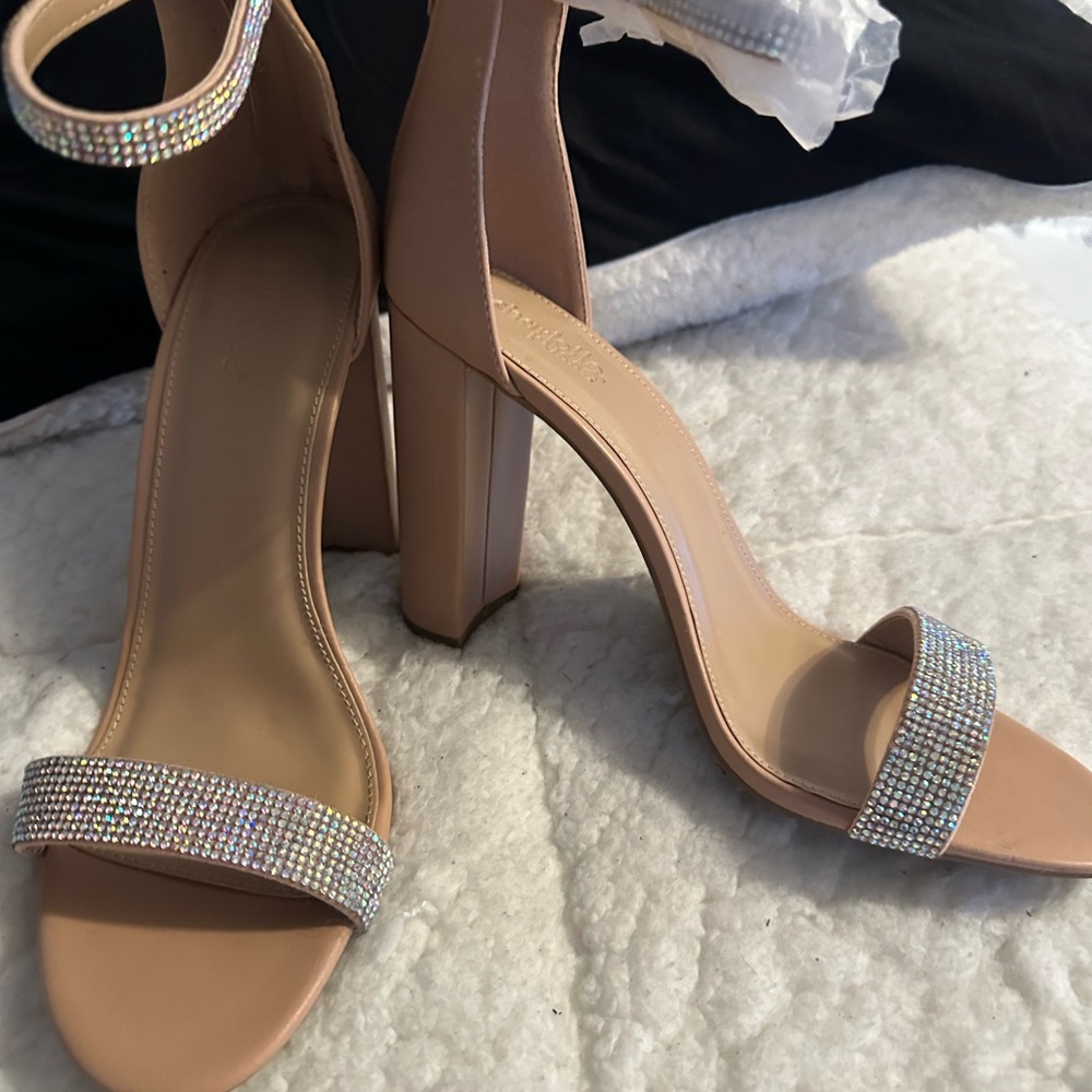 Nude Rhinestone Heels - Picture 3 of 4